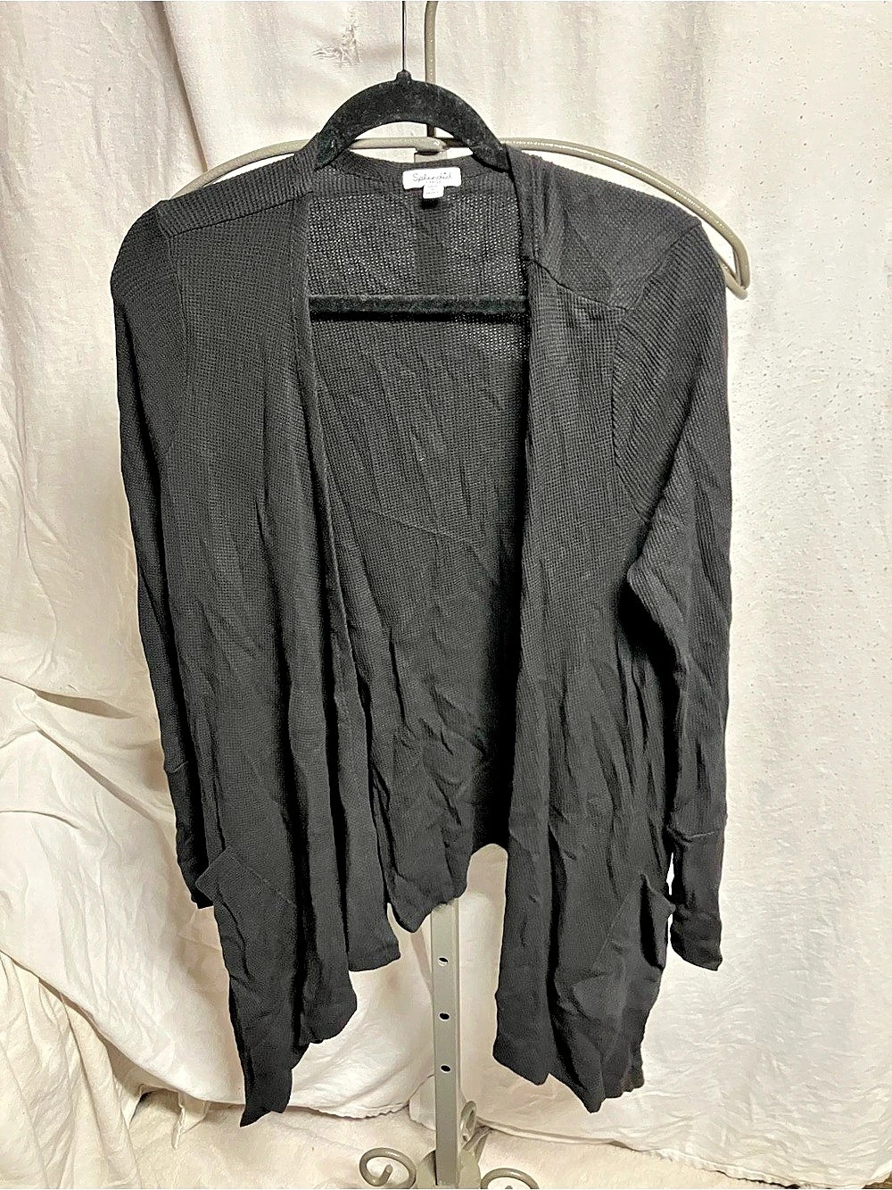 Splendid Cardigan Open Front Black Large